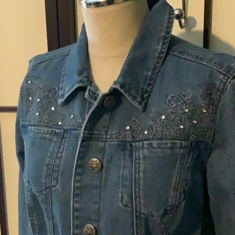 Embellished Jean Jacket New/Tags - Picture 2 of 5